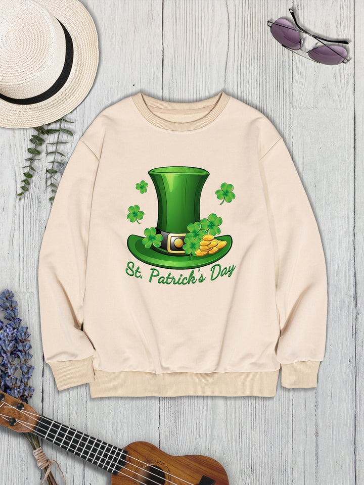 ST. PATRICK'S DAY Round Neck Dropped Shoulder Sweatshirt | Trendsi