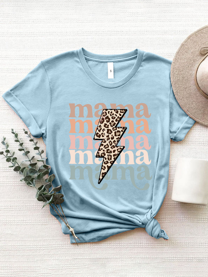 MAMA Round Neck Short Sleeve T-Shirt | Trendsi