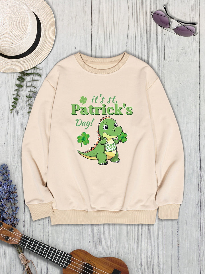 IT'S ST. PATRICK'S DAY Graphic Round Neck Sweatshirt | Trendsi