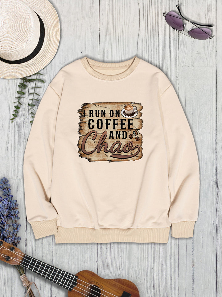 Letter Graphic Round Neck Sweatshirt | Trendsi