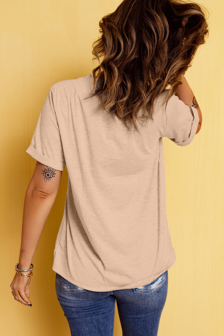 Heart Graphic Round Neck Short Sleeve T-Shirt | Trendsi