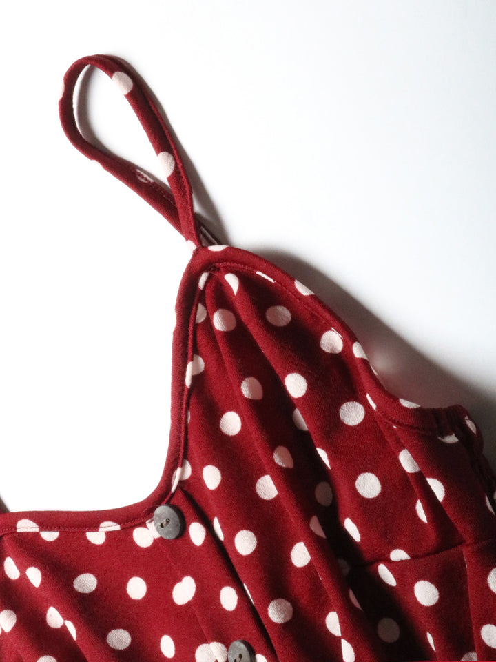 Perfee Polka Dot Sweetheart Neck Dress with Pockets | Trendsi