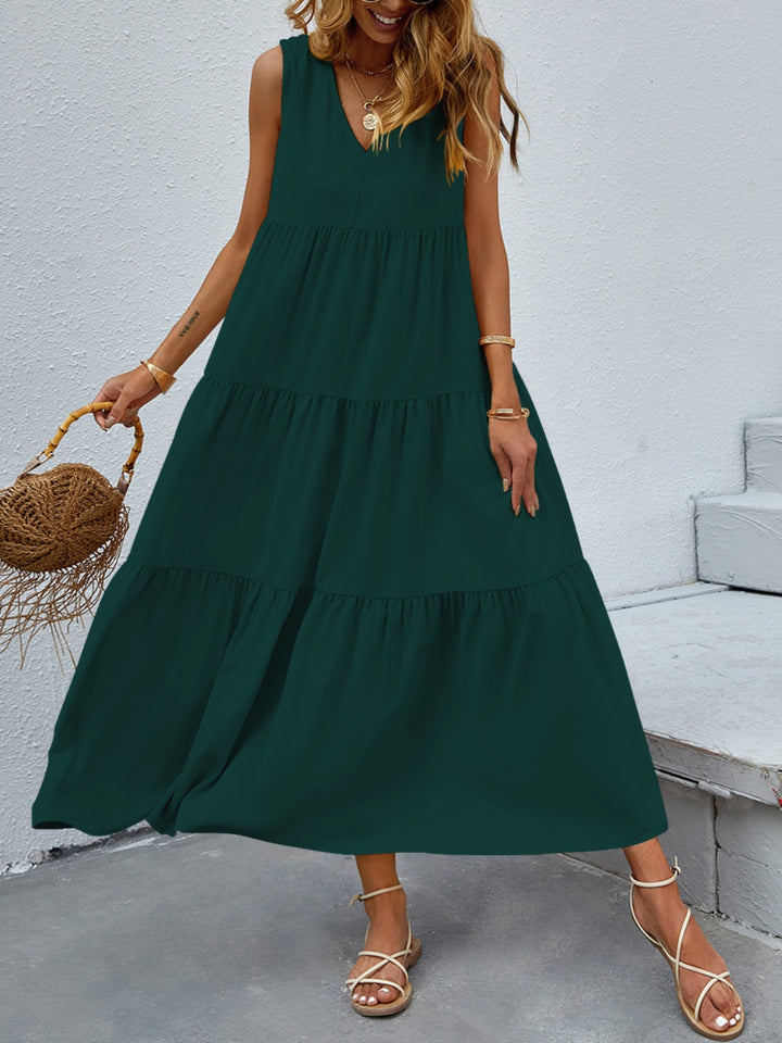 Tiered V-Neck Sleeve Dress | Trendsi