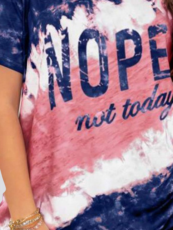 NOPE NOT TODAY Round Neck Short Sleeve T-Shirt | Trendsi