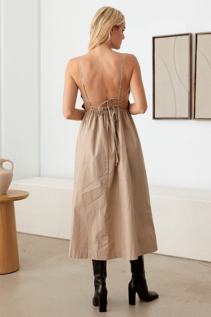 LE LIS Tie Back Backless Cami Dress | Trendsi