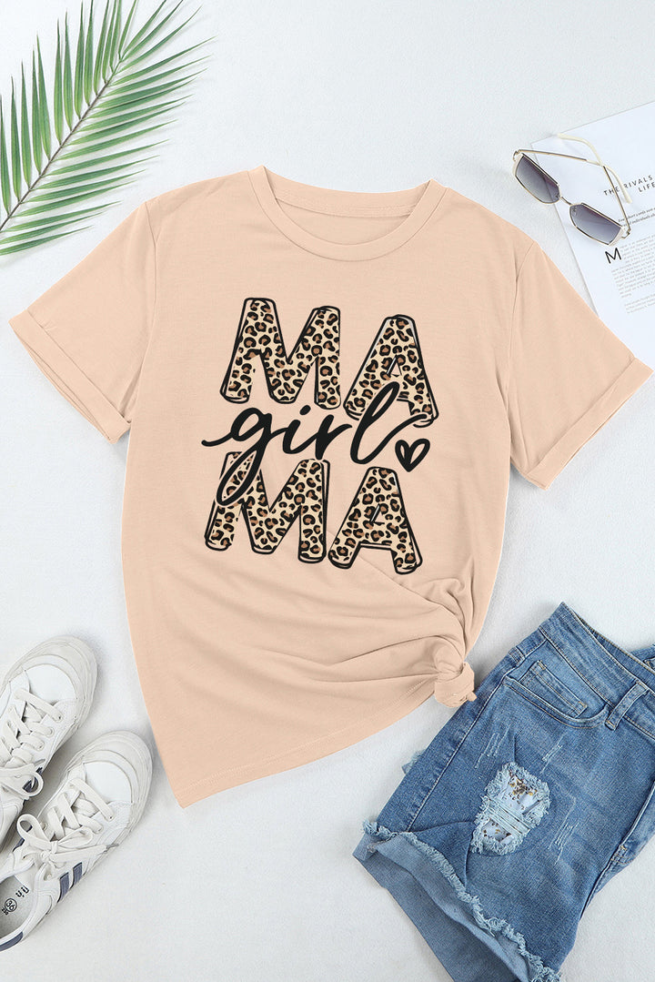 MAMA GIRL Round Neck Short Sleeve T-Shirt | Trendsi