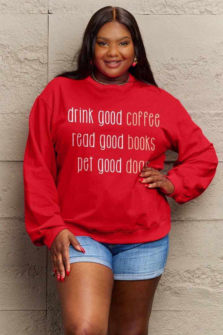 Simply Love Full Size Letter Graphic Round Neck Sweatshirt | Trendsi