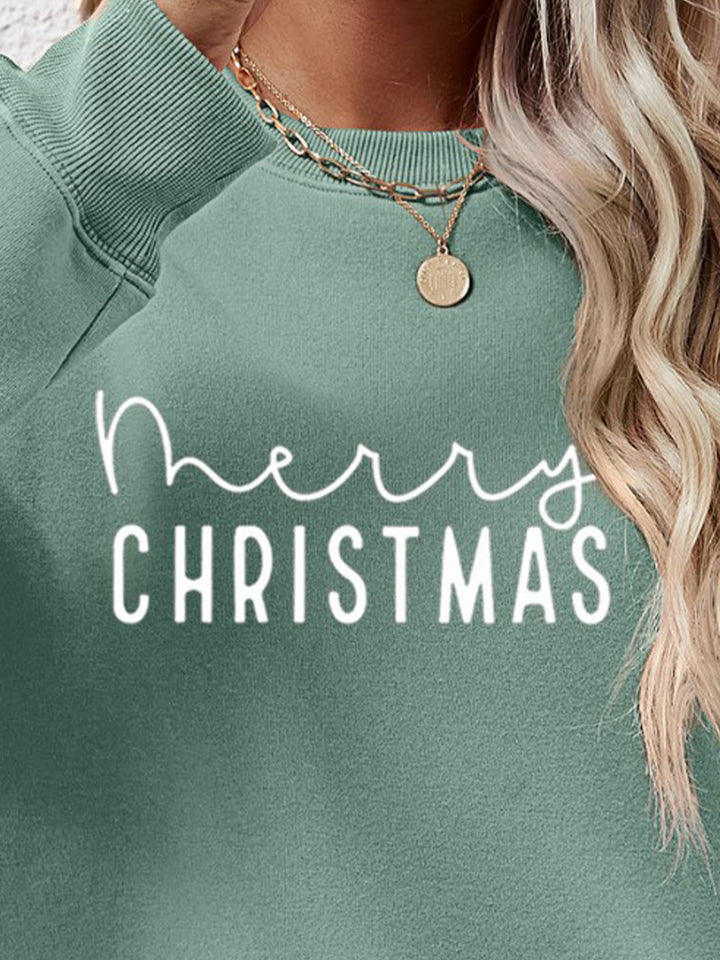 MERRY CHRISTMAS Dropped Shoulder Sweatshirt | Trendsi