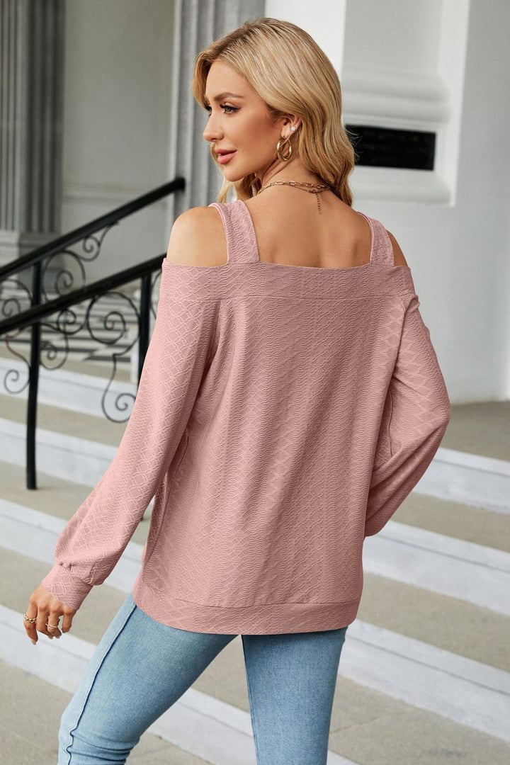 Cold Shoulder Square Neck Cutout Blouse | Trendsi