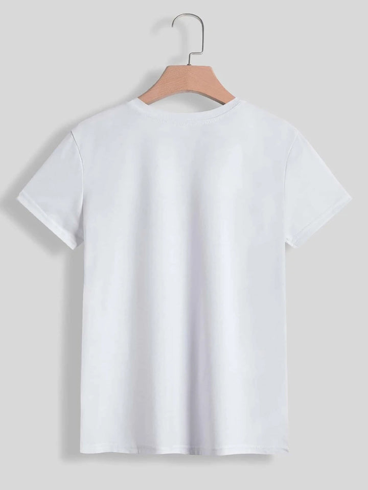 Rabbit Round Neck Short Sleeve T-Shirt | Trendsi