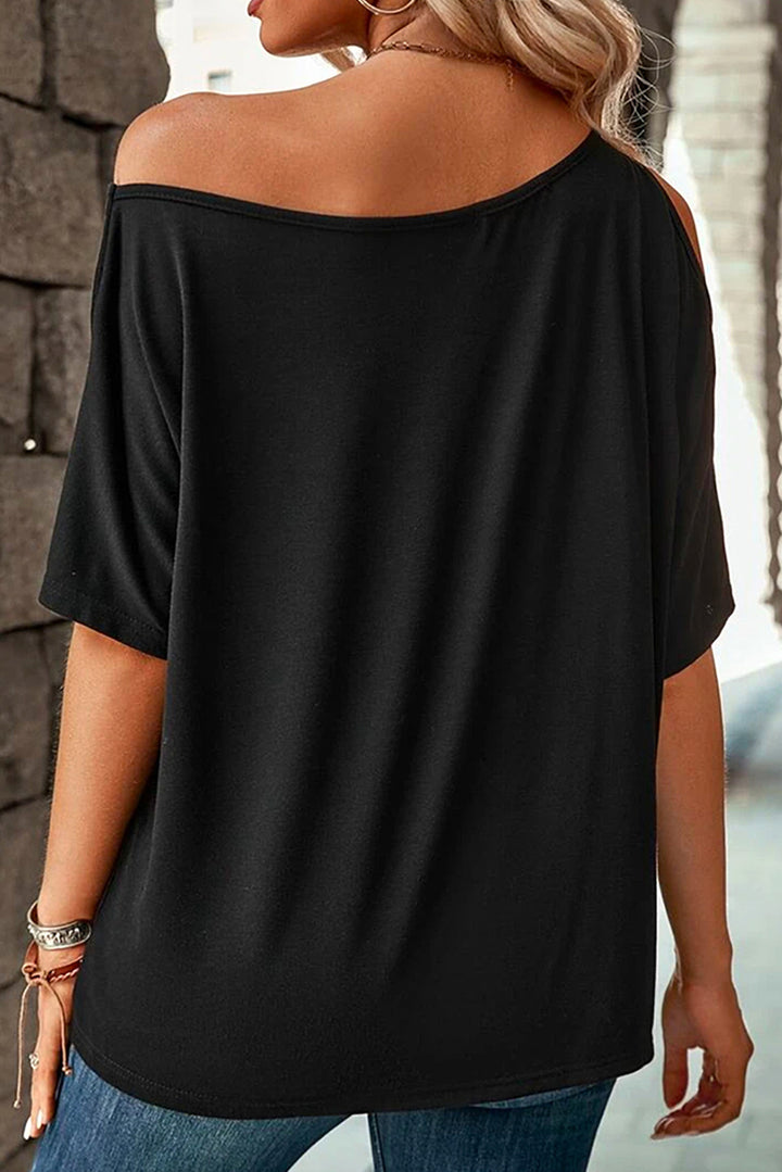 MAMA One Shoulder Half Sleeve T-Shirt | Trendsi