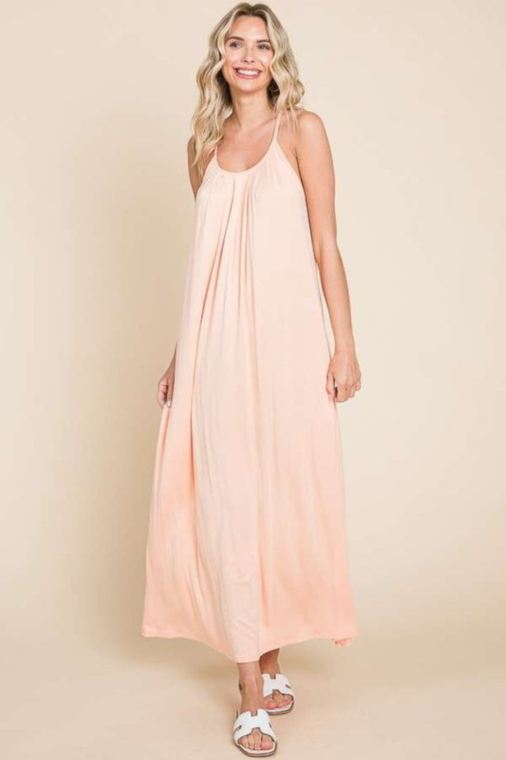 Culture Code Full Size Tie Back Maxi Cami Dress | Trendsi