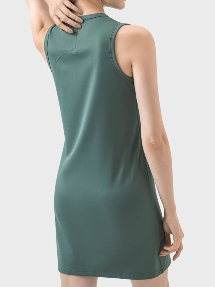 Round Neck Sleeveless Active Dress | Trendsi