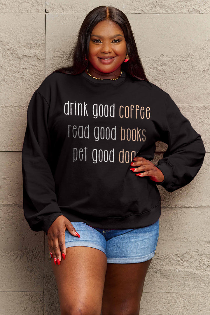 Simply Love Full Size Letter Graphic Round Neck Sweatshirt | Trendsi