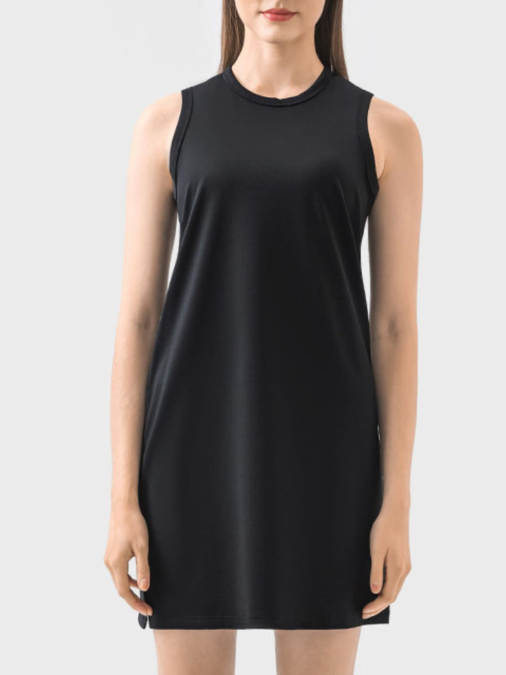 Round Neck Sleeveless Active Dress | Trendsi