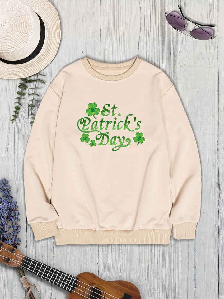 ST. PATRICK'S DAY Round Neck Dropped Shoulder Sweatshirt | Trendsi