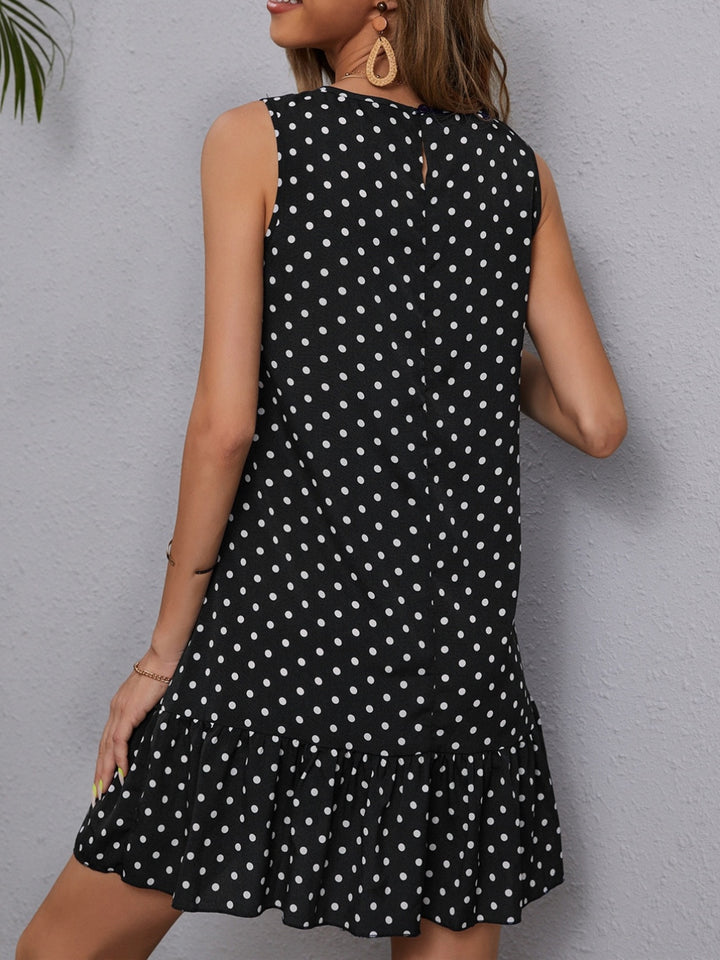 Polka Dot Sleeveless Mini Dress | Trendsi