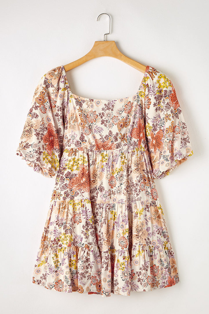 Tied Printed Half Sleeve Mini Dress | Trendsi