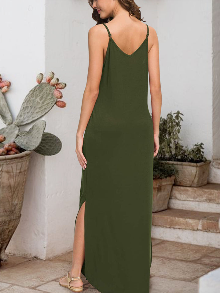 Slit Scoop Neck Sleeveless Dress | Trendsi