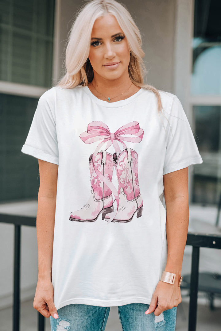 Boot Graphic Round Neck Short Sleeve T-Shirt | Trendsi