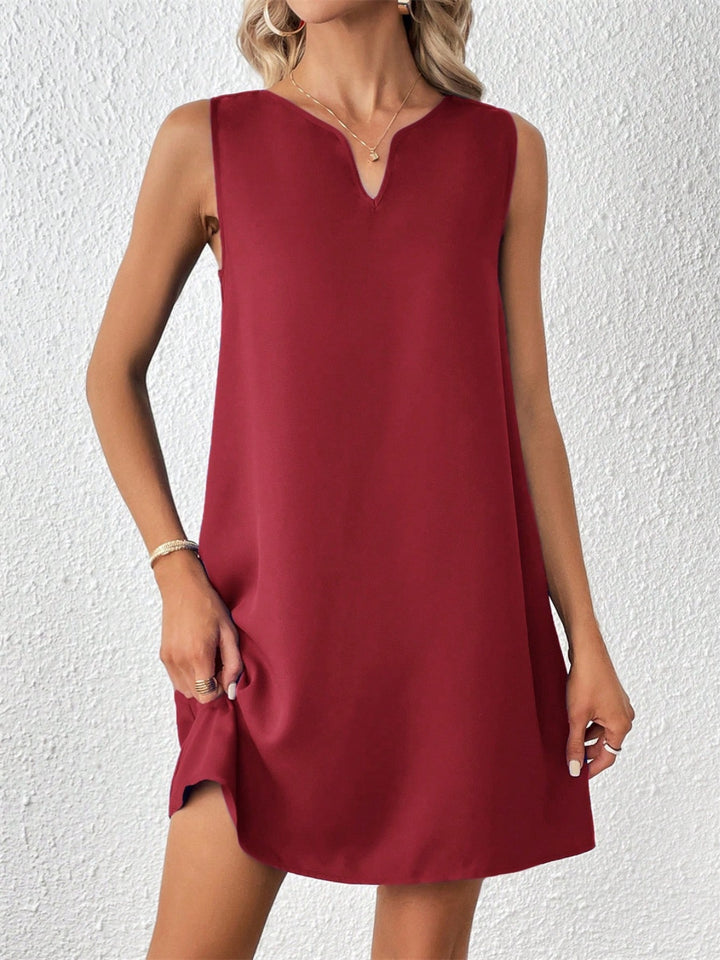 Notched Sleeveless Mini Tank Dress | Trendsi