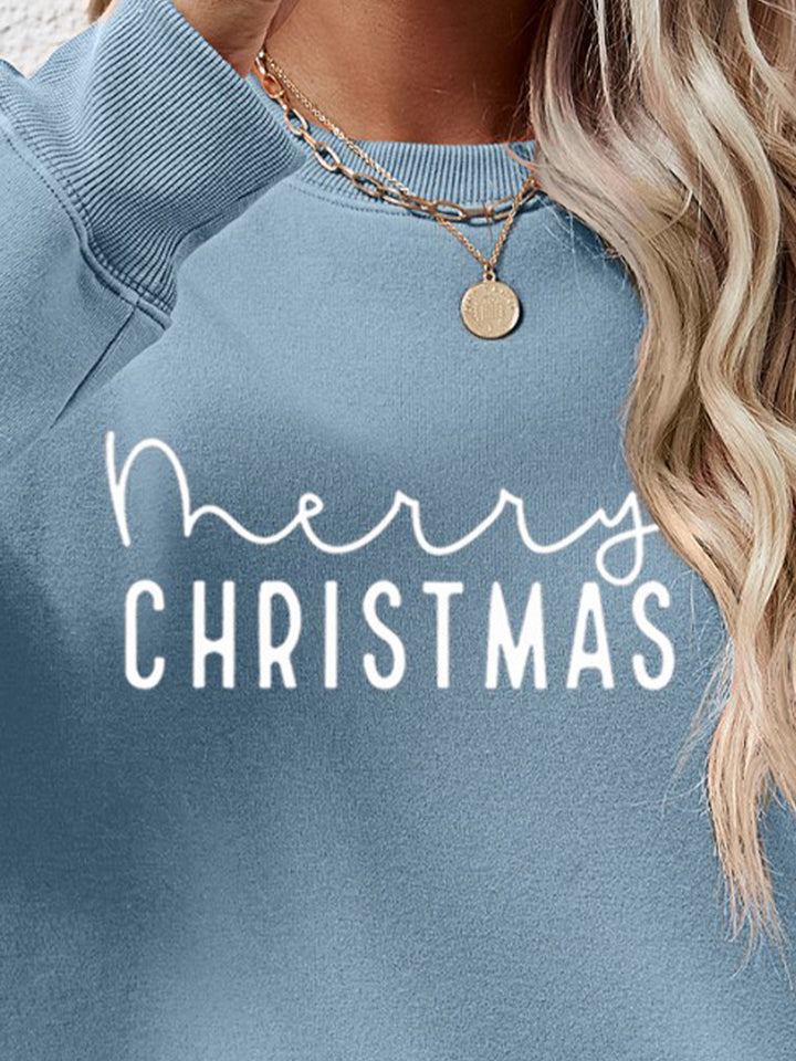 MERRY CHRISTMAS Dropped Shoulder Sweatshirt | Trendsi