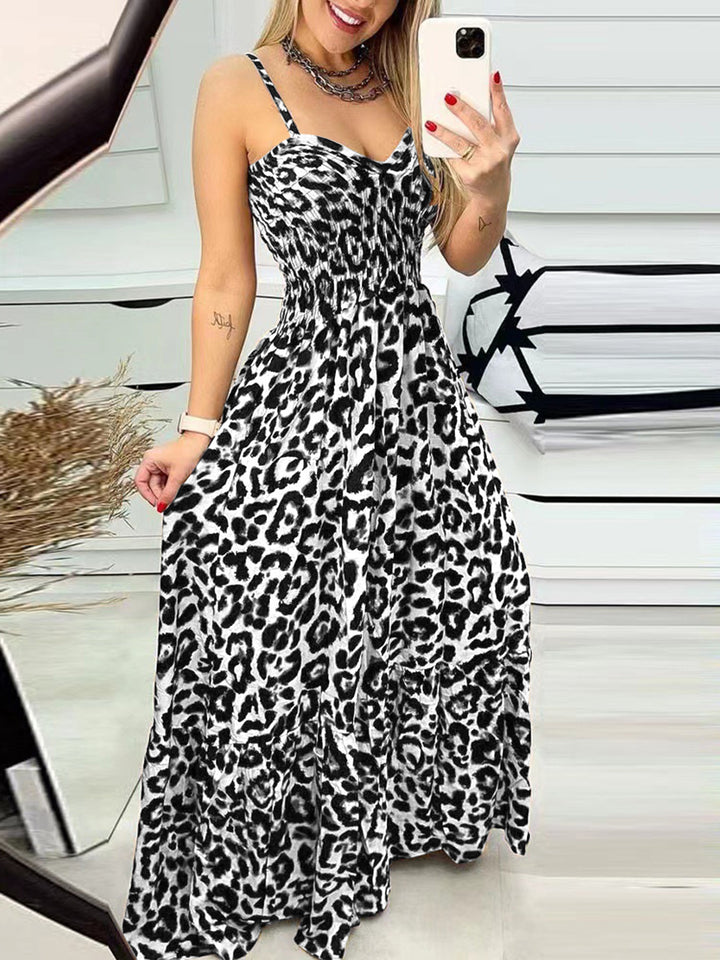 Leopard Sweetheart Neck Cami Dress | Trendsi