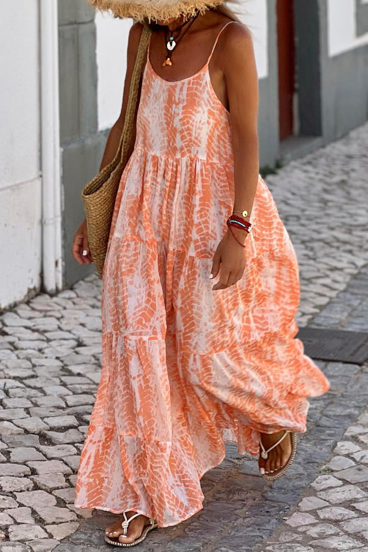 Printed Scoop Neck Maxi Cami Dress | Trendsi