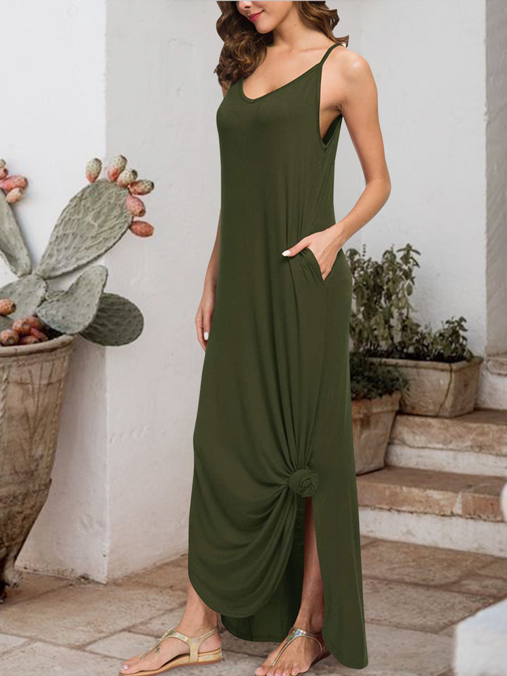 Slit Scoop Neck Sleeveless Dress | Trendsi