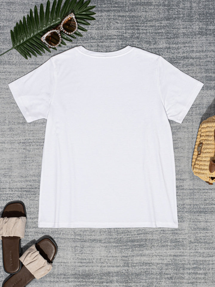 HAPPY VALENTINE'S DAY Round Neck Short Sleeve T-Shirt | Trendsi