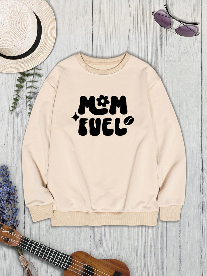 Letter Graphic Round Neck Sweatshirt | Trendsi