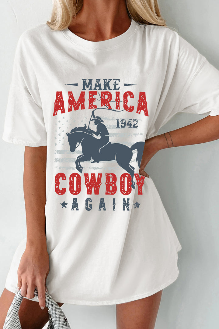 Cowboy Graphic Round Neck Half Sleeve T-Shirt | Trendsi