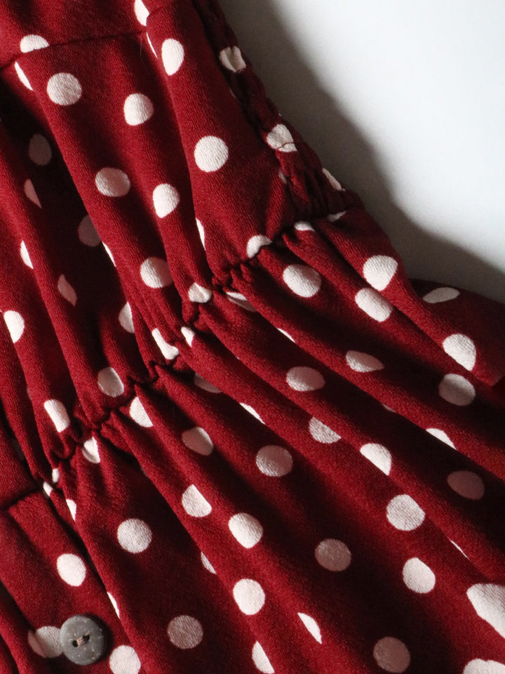 Perfee Polka Dot Sweetheart Neck Dress with Pockets | Trendsi