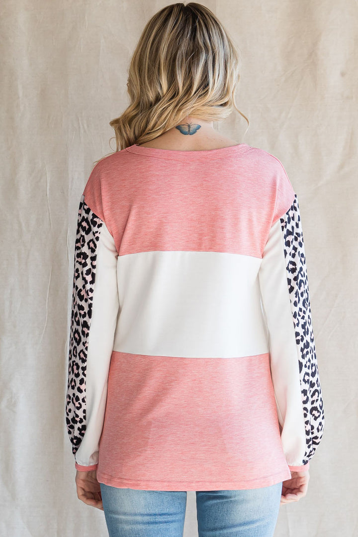 Leopard Color Block Top | Trendsi