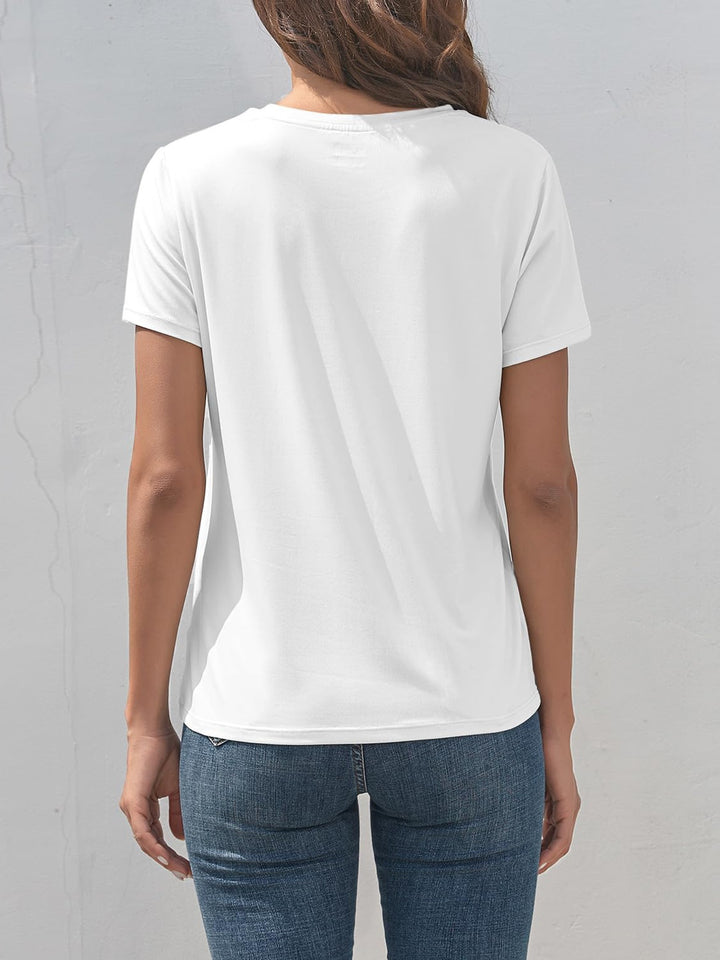 Rabbit Graphic Round Neck Short Sleeve T-Shirt | Trendsi