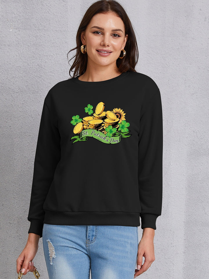 ST. PATRICK'S DAY Graphic Round Neck Sweatshirt | Trendsi