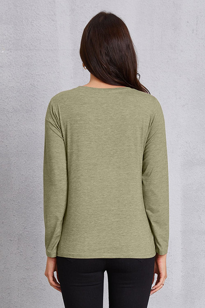 COFFEE AND SUNSHINE Round Neck Long Sleeve T-Shirt | Trendsi