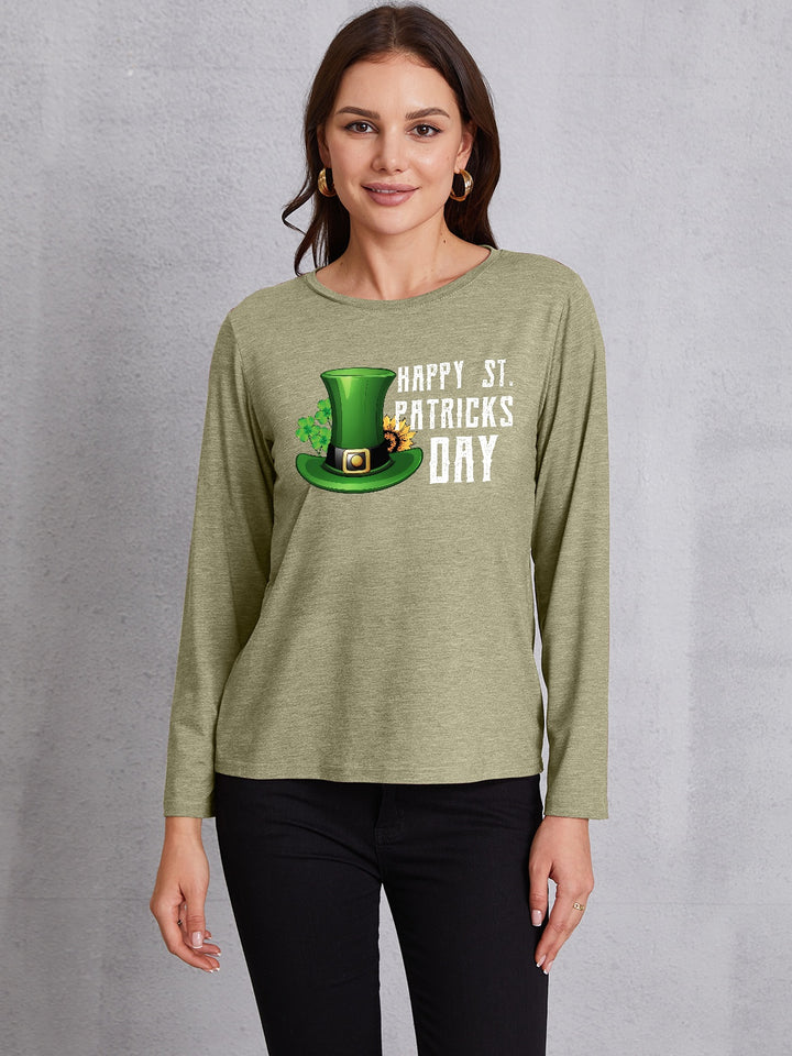 HAPPY ST. PATRICK'S DAY Round Neck T-Shirt | Trendsi