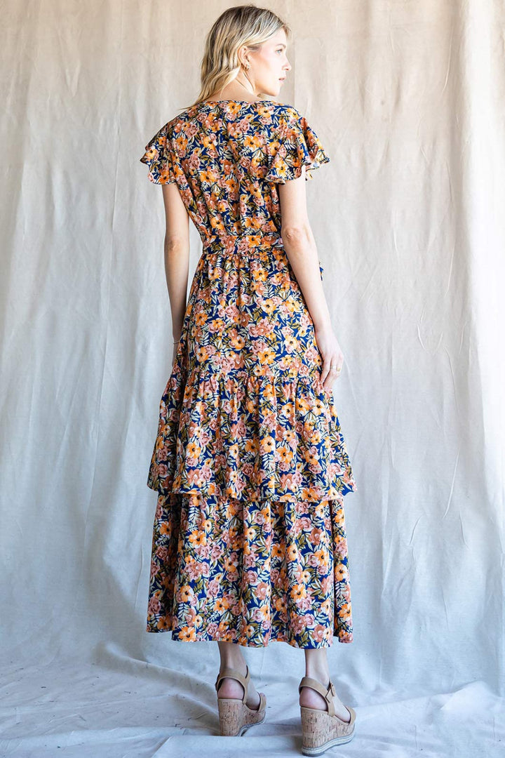 Cotton Bleu by Nu Label Floral Ruffled Midi Dress | Trendsi