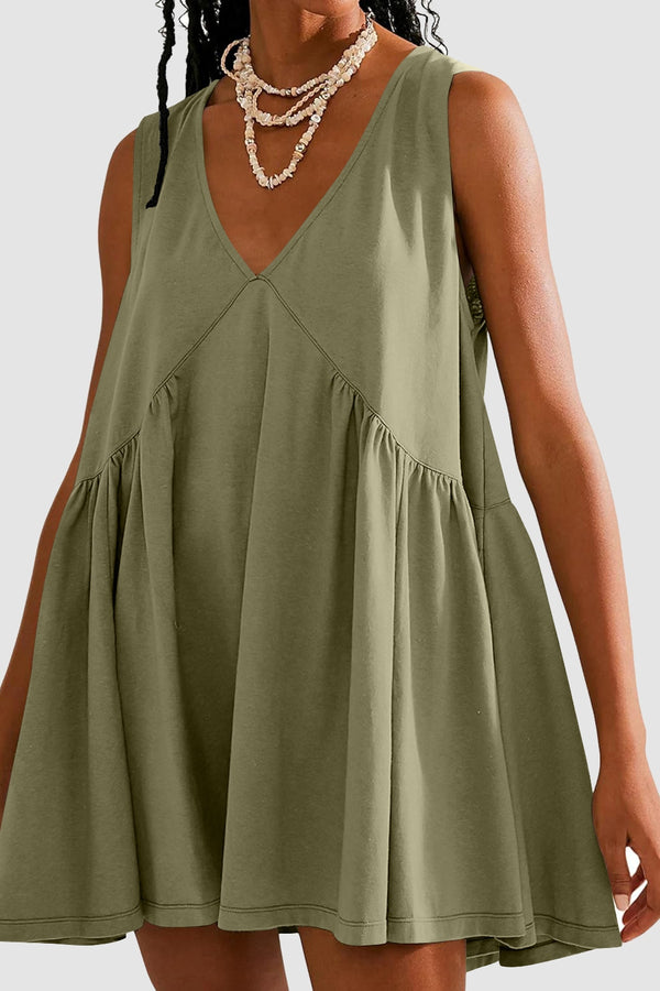 Plunge Wide Strap Mini Tank Dress | Trendsi