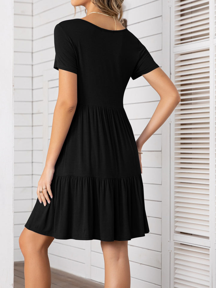 Round Neck Short Sleeve Mini Tee Dress | Trendsi