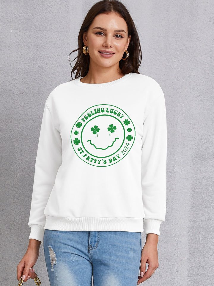 FEELING LUCKY ST. PATRICK'S DAY 2024 Round Neck Sweatshirt | Trendsi