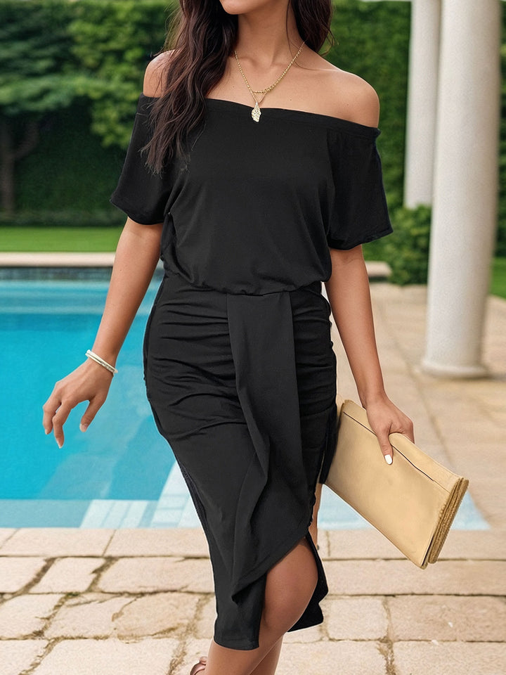 Ruched Off-Shoulder Dress | Trendsi