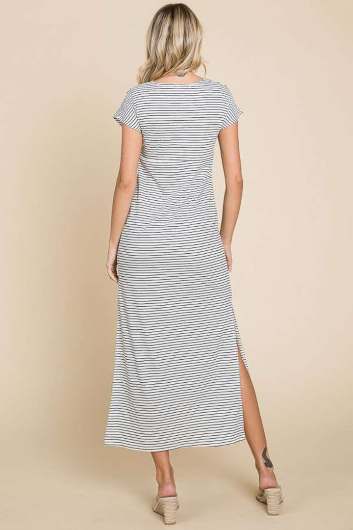 Culture Code Full Size Striped Twisted Detail Dress | Trendsi