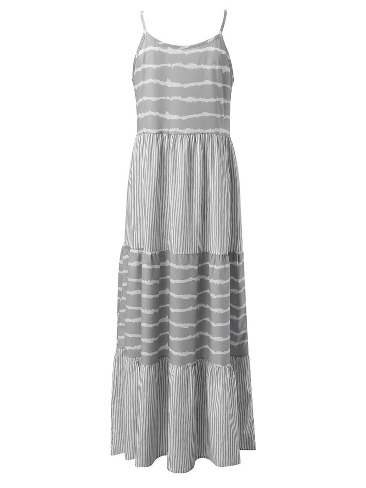 Tiered Striped Sleeveless Cami Dress | Trendsi