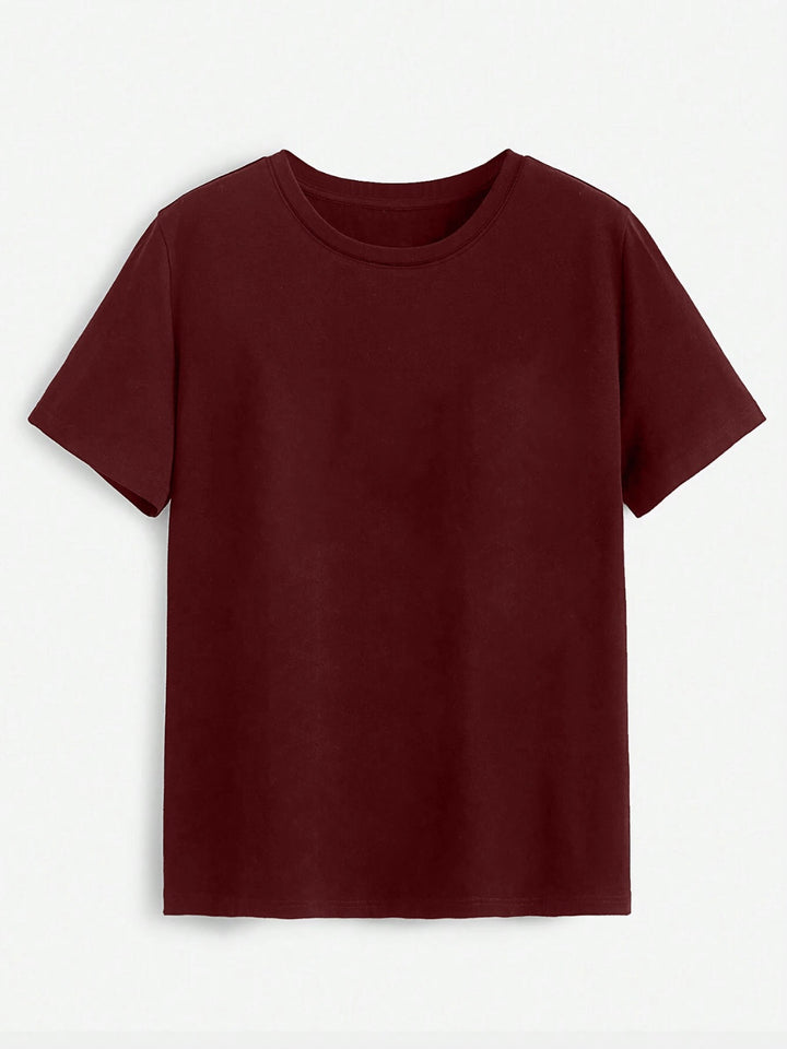 Rose Round Neck Short Sleeve T-Shirt | Trendsi