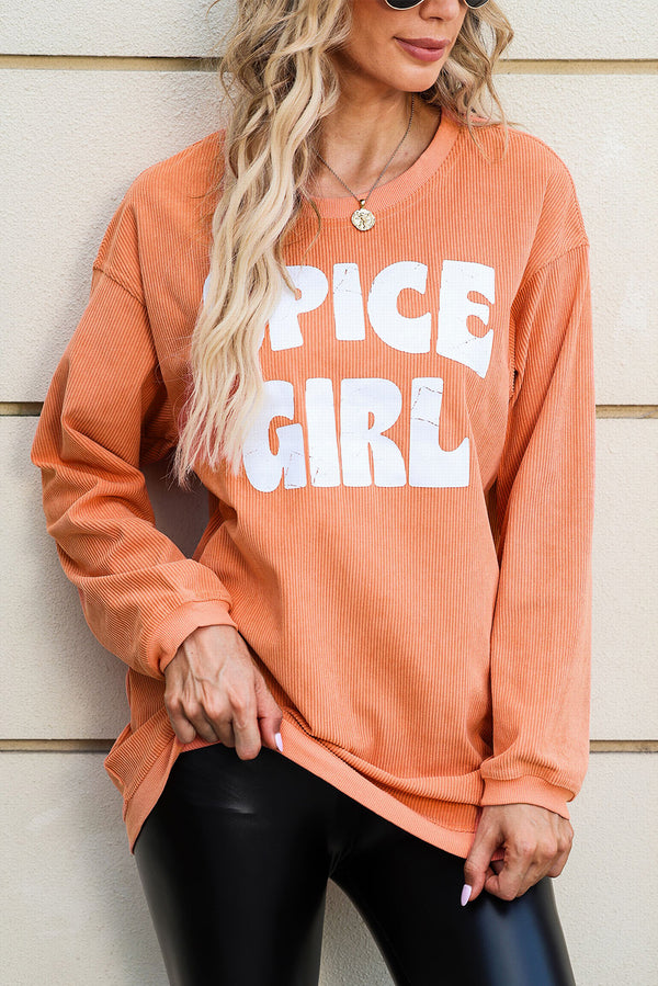 SPICE GIRL Round Neck Dropped Shoulder Sweatshirt | Trendsi