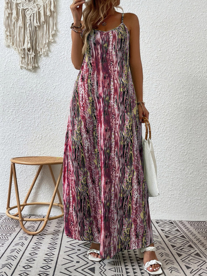 Full Size Printed Scoop Neck Maxi Cami Dress | Trendsi