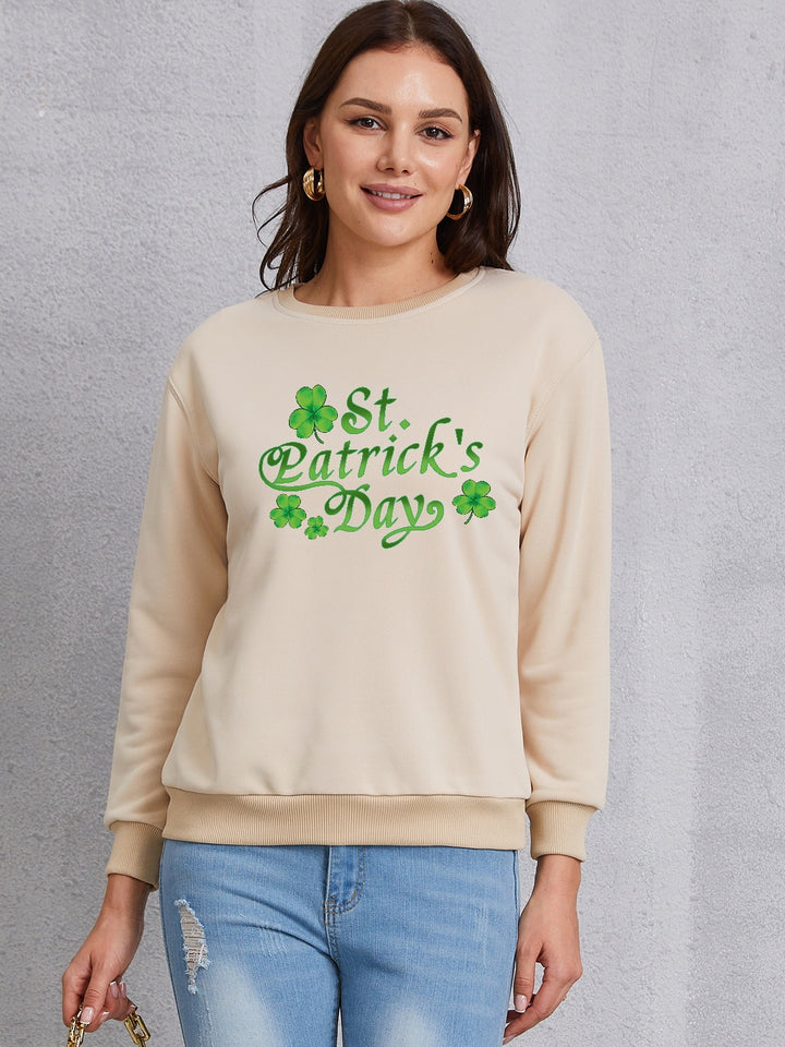 ST. PATRICK'S DAY Round Neck Dropped Shoulder Sweatshirt | Trendsi