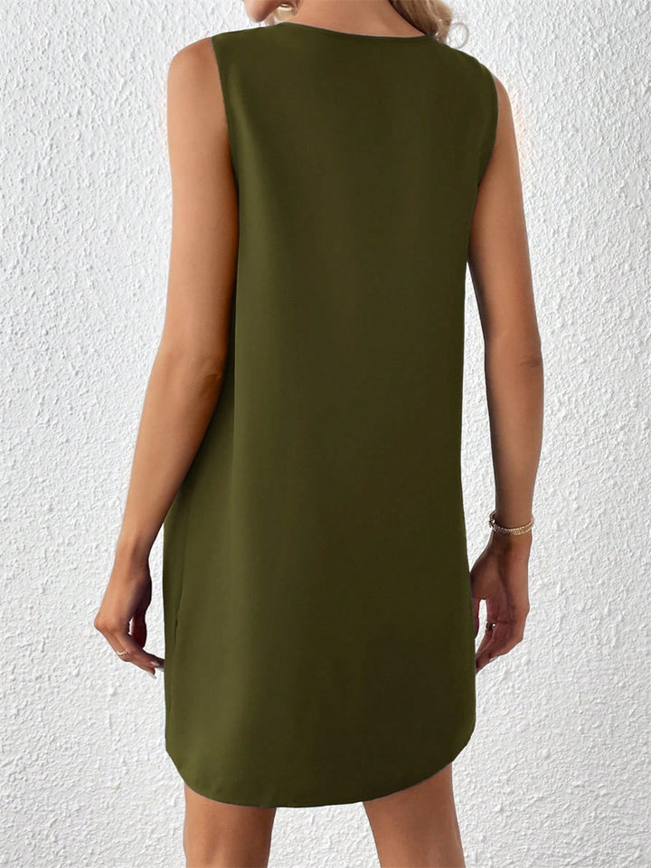 Notched Sleeveless Mini Tank Dress | Trendsi